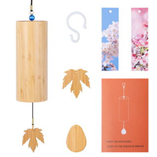 Bamboo Wind Chimes for Outdoors Meditation Zen Windchime Memorial Wind Chimes Sound Therapy Nature Water Sound