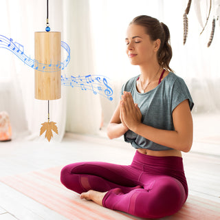 Bamboo Wind Chimes for Outdoors Meditation Zen Windchime Memorial Wind Chimes Sound Therapy Nature Water Sound